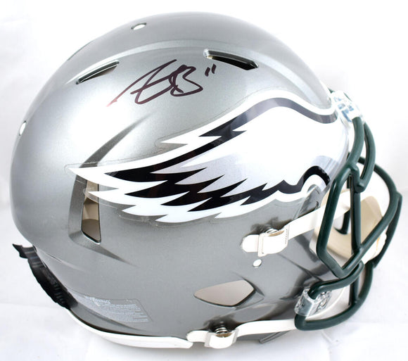 A.J. Brown Autographed Philadelphia Eagles F/S Flash Speed Authentic Helmet-Beckett W Hologram *Black Image 1