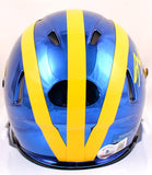 Blake Corum Autographed Michigan Wolverines Chrome Speed Mini Helmet- Beckett W Hologram *Yellow Image 3