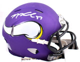 TJ Hockenson Autographed Minnesota Vikings Speed Mini Helmet- Beckett W Hologram *Silver Image 1