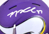 TJ Hockenson Autographed Minnesota Vikings Speed Mini Helmet- Beckett W Hologram *Silver Image 2