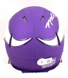 TJ Hockenson Autographed Minnesota Vikings Speed Mini Helmet- Beckett W Hologram *Silver Image 3