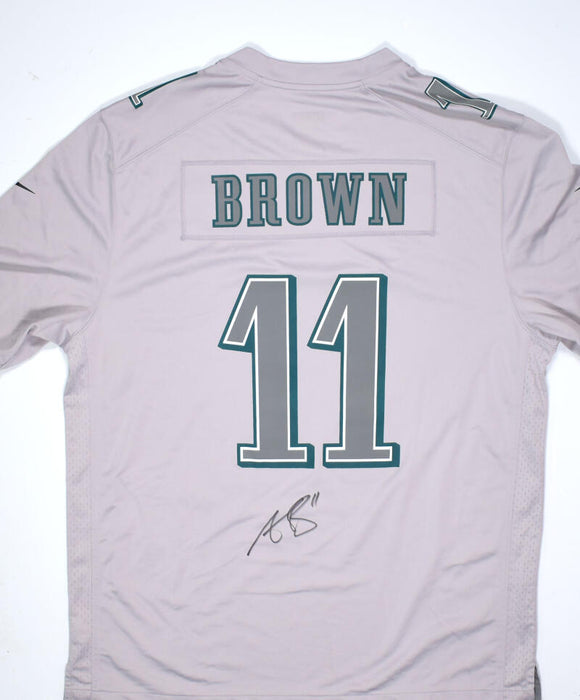 A.J. Brown Autographed Philadelphia Eagles Nike Gray Atmosphere Jersey –  The Jersey Source
