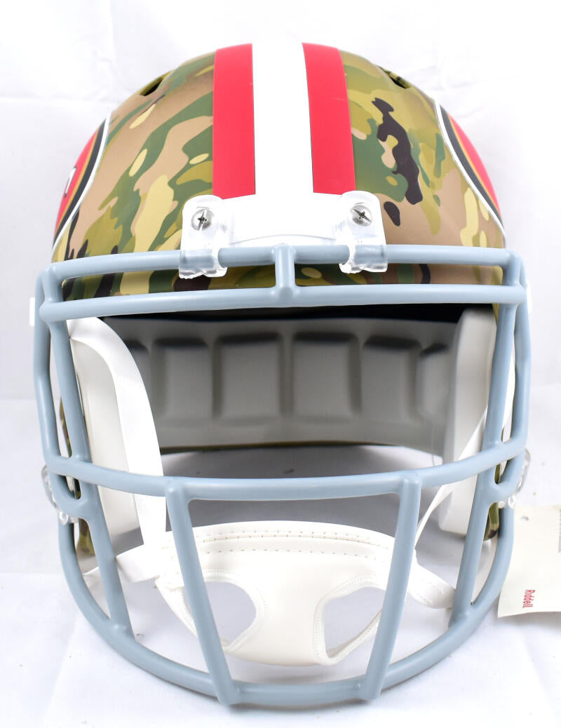 San Francisco 49ers Christian McCaffrey Autographed Salute To Service Speed  Mini Helmet BAS Authenticated - Tennzone Sports Memorabilia