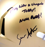 Rudy Ruettiger Sean Astin Autographed Notre Dame F/S Speed Helmet w/2 Inscriptions- Beckett W Hologram *Black Image 2