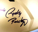 Rudy Ruettiger Sean Astin Autographed Notre Dame F/S Speed Helmet w/2 Inscriptions- Beckett W Hologram *Black Image 3