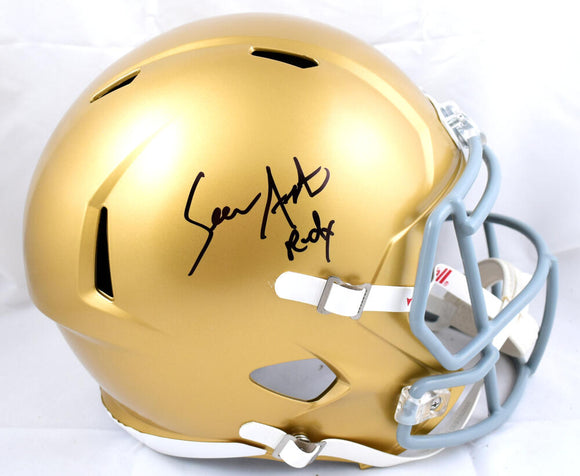 Sean Astin Autographed Notre Dame F/S Speed Helmet w/ Rudy- Beckett W Hologram *Black Image 1