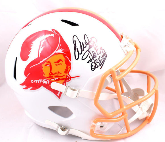 Warren Sapp Autographed Tampa Bay Buccaneers F/S 76-96 Speed Helmet w/2 insc.-Beckett W Hologram *Black Image 1