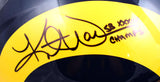 Kurt Warner Autographed Rams 81-99 F/S Speed Helmet w/SB Champs - Beckett W Hologram *Black Image 2