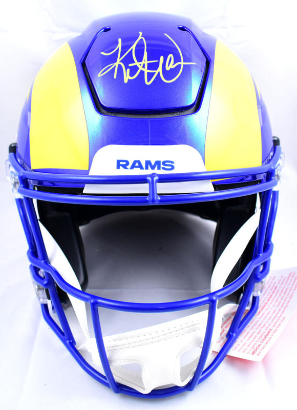 Kurt Warner Autographed Rams F/S Speed Flex Helmet- Beckett W Hologram *Yellow Image 1