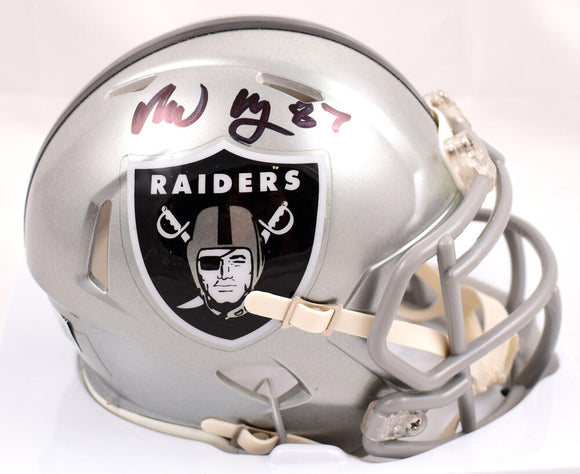 Michael Mayer Autographed Las Vegas Raiders Flash Speed Mini Helmet-Beckett W Hologram *Black Image 1