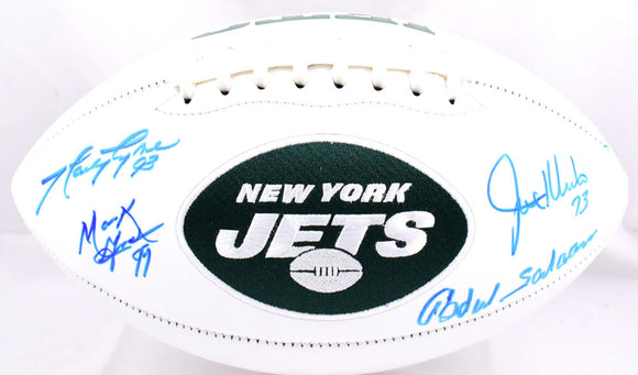 Sack Exchange Autographed New York Jets Logo Football - JSA W *Blue Image 1