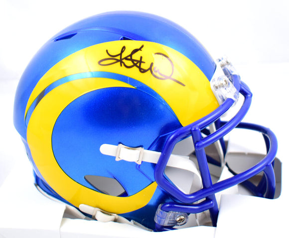 Kurt Warner Autographed Los Angeles Rams Speed Mini Helmet - Beckett W Hologram *Black Image 1