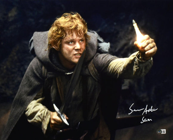 Sean Astin Autographed Lord of the Rings 16x20 Close Up Photo w/Sam- Beckett W Hologram *White Image 1
