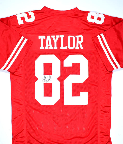 John Taylor Signed Pro Edition Shadow Number Red Football Jersey (JSA)