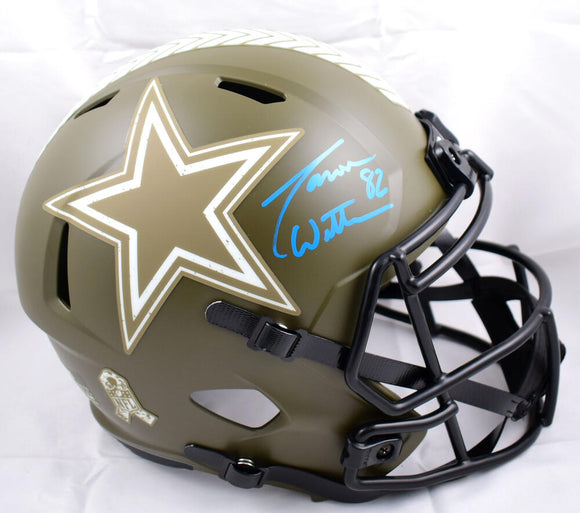 Jason Witten Autographed Dallas Cowboys F/S Salute to Service Speed Helmet- Beckett W Hologram *Blue Image 1