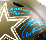 Jason Witten Autographed Cowboys F/S Salute to Service Speed Authentic w/America's Team Helmet- Beckett W Hologram *Blue Image 2