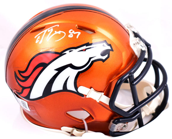 Ed McCaffrey Autographed Denver Broncos Flash Speed Mini Helmet- Beckett W Hologram *White Image 1