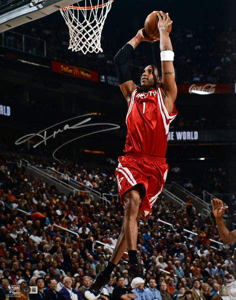 Tracy McGrady Houston Rockets Autographed 8 x 10 Two Handed Dunk vs.  Phoenix Suns Photograph