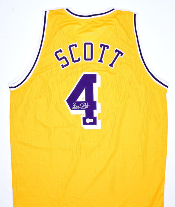 Byron Scott Autographed Gold Los Angeles Pro Style Jersey-Beckett W Hologram *Silver Image 1