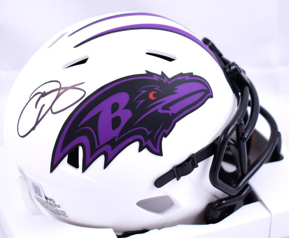 Odell Beckham Jr. Autographed Baltimore Ravens Lunar Speed Mini Helmet- Beckett W Hologram *Black Image 1