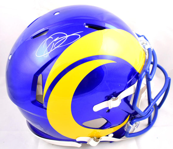 Odell Beckham Jr. Autographed Los Angeles Rams F/S 2020 Speed Authentic Helmet-Beckett W Hologram *White Image 1