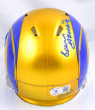 Cam Akers Autographed Los Angeles Rams Flash Speed Mini Helmet-Beckett W Hologram *Blue #3 Image 3