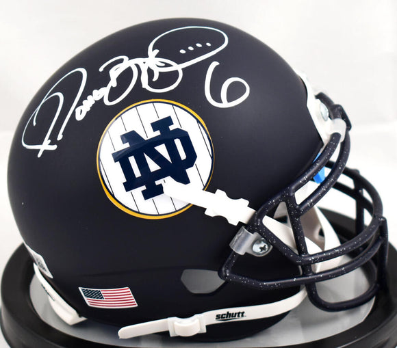 Jerome Bettis Autographed Notre Dame Schutt Blue Alt. Mini Helmet-Beckett W Hologram *White Image 1