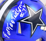 Ed "Too Tall" Jones Autographed Dallas Cowboys Flash Speed Mini Helmet- Beckett W Hologram *White Image 2