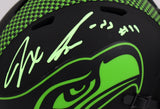 Jaxon Smith-Njigba Autographed Seattle Seahawks Eclipse Speed Mini Helmet- Fanatics *Green Image 2