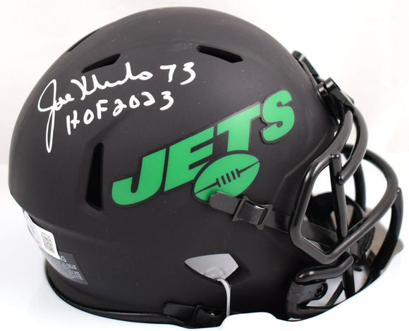 Joe Klecko Autographed New York Jets Eclipse Speed Mini Helmet w/HOF-Beckett W Hologram *White Image 1