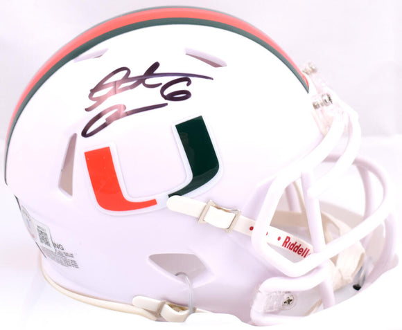 Santana Moss Autographed Miami Hurricanes Speed Mini Helmet-Beckett W Hologram *Black Image 1