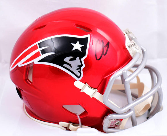 Christian Gonzalez Autographed New England Patriots Flash Speed Mini Helmet-Beckett W Hologram *Black Image 1