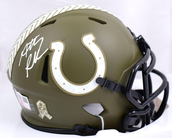 Michael Irvin Signed Cowboys Salute to Service Speed Mini Helmet- Beckett W  Holo