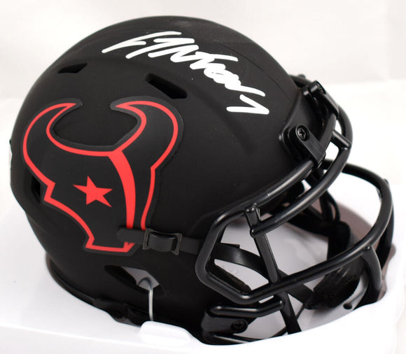 CJ Stroud Autographed Houston Texans Eclipse Speed Mini Helmet-Fanatics *Silver Image 1