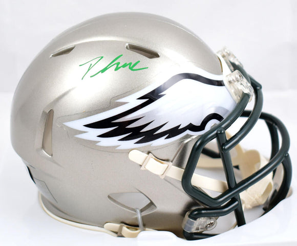 D'Andre Swift Autographed Philadelphia Eagles Flash Speed Mini Helmet-Beckett W Hologram *Green Image 1