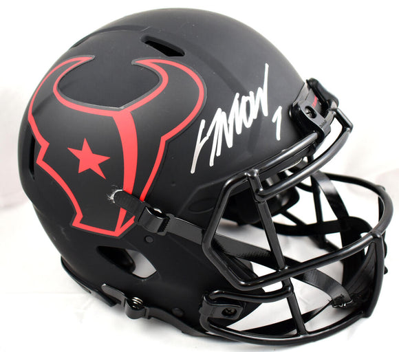 CJ Stroud Autographed Houston Texans F/S Eclipse Speed Authentic Helmet - Fanatics *Silver Image 1