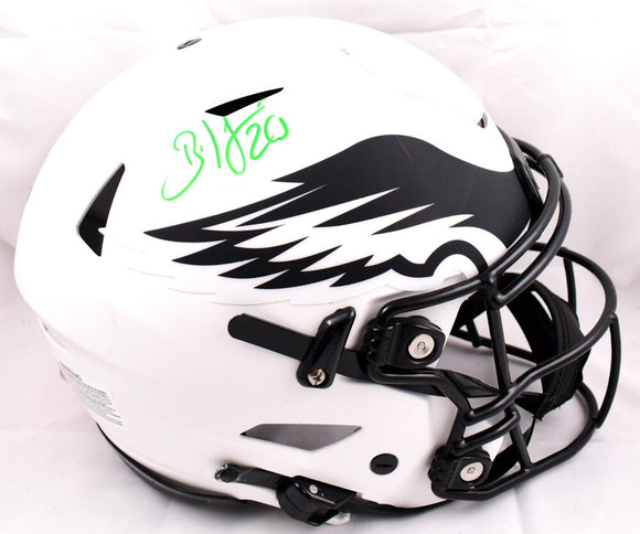 Brian Dawkins Autographed Eagles F/S Lunar Speed Flex Helmet- Beckett W Hologram *Green Image 1