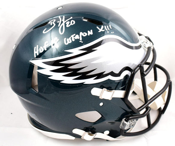 Brian Dawkins Autographed Eagles F/S Speed Authentic Helmet w/2 inscriptions- Beckett W Hologram *Silver Image 1
