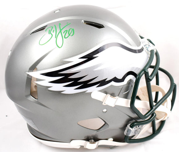 Brian Dawkins Autographed Eagles F/S Flash Speed Authentic Helmet- Beckett W Hologram *Green Image 1