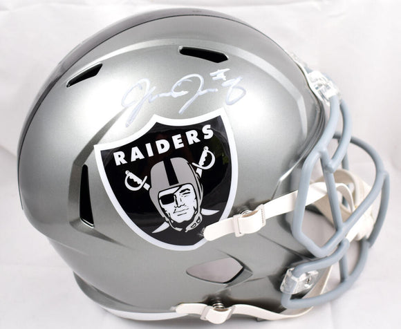 Josh Jacobs Autographed Las Vegas Raiders F/S Flash Speed Helmet #8- Beckett W Hologram *White Image 1