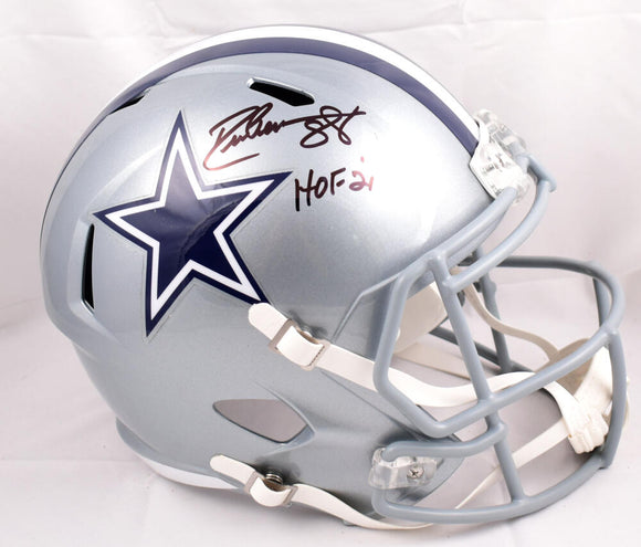 Drew Pearson Autographed Dallas Cowboys F/S Speed Helmet w/ HOF- Beckett W Hologram *Black Image 1