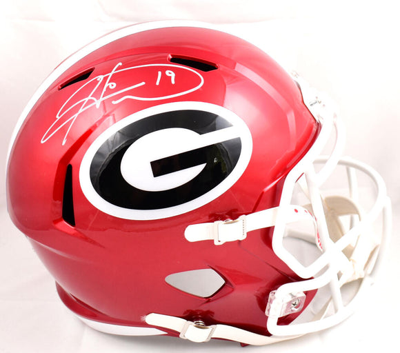 Hines Ward Autographed Georgia Bulldogs F/S Flash Speed Helmet -Beckett W Hologram *White Image 1