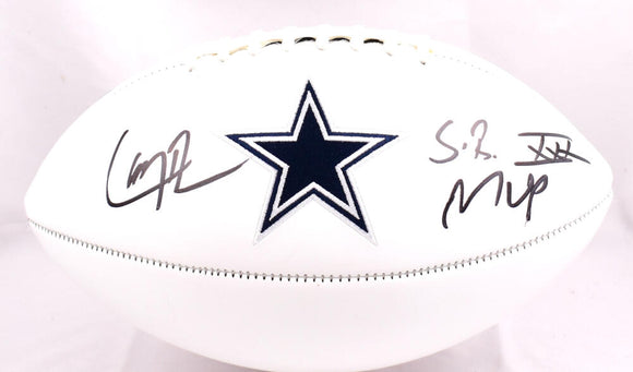 Larry Brown Autographed Dallas Cowboys Logo Football W/ SB MVP- Prova *Black Image 1
