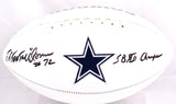 Ed "Too Tall" Jones Autographed Dallas Cowboys Logo Football w/SB Champs -Beckett W Hologram *Black Image 1