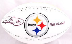 Hines Ward Autographed Pittsburgh Steelers Logo Football w/SB MVP- Beckett W Hologram *Black Image 1