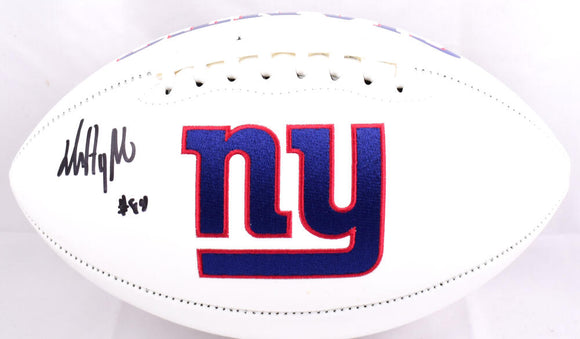 Jalin Hyatt Autographed New York Giants Logo Football- Beckett W Hologram *Black Image 1