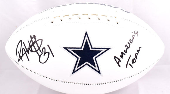 Roy Williams Autographed Dallas Cowboys Logo Football w/America's Team-Beckett W Hologram *Black Image 1