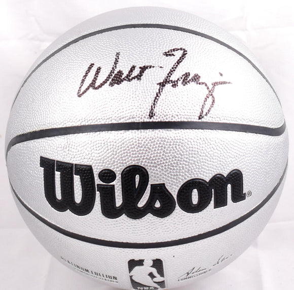 Walt Frazier Autographed Official NBA Platinum Wilson Basketball-Beckett W Hologram *Black Image 1