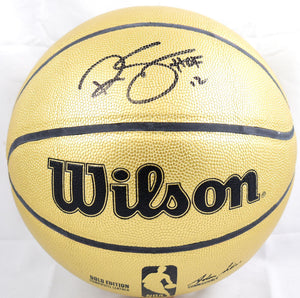 Ralph Sampson Autographed Gold Wilson NBA Basketball w/HOF - Beckett W Hologram *Black Image 1