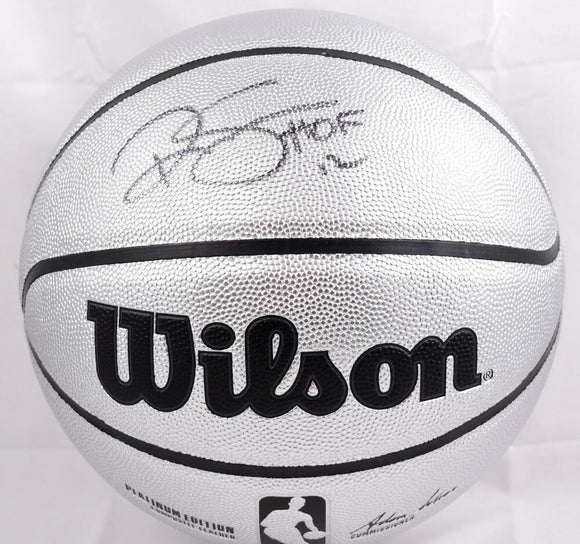 Ralph Sampson Autographed Platinum Wilson NBA Basketball w/HOF - Beckett W Hologram *Black Image 1